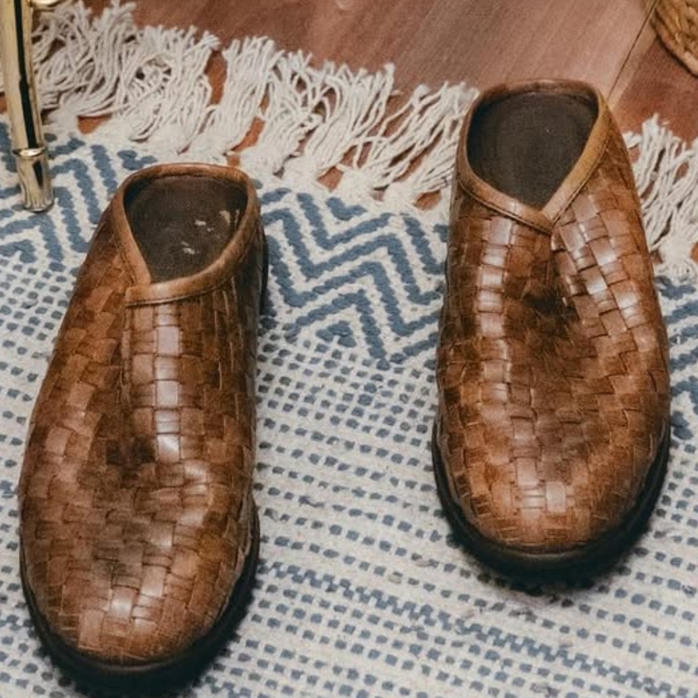 Vintage Woven Slip-On Clogs